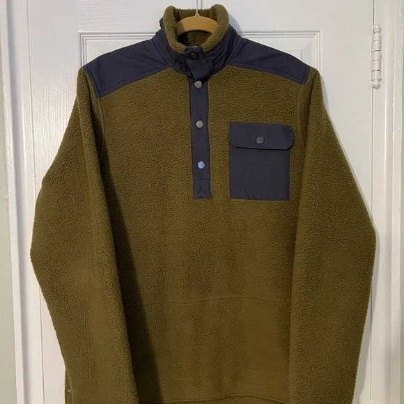Jetty Olive/Charcoal Heavyweight Fleece Pullover - Picture 2 of 8